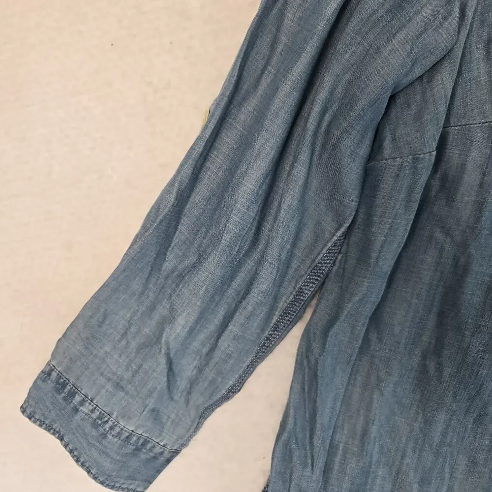 Pre-Owned Talbots Blue Size 1X Button Down Or Roll Up And Button Sleeves EUC - Picture 6 of 10